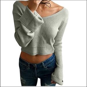 Gray Crop Sweater